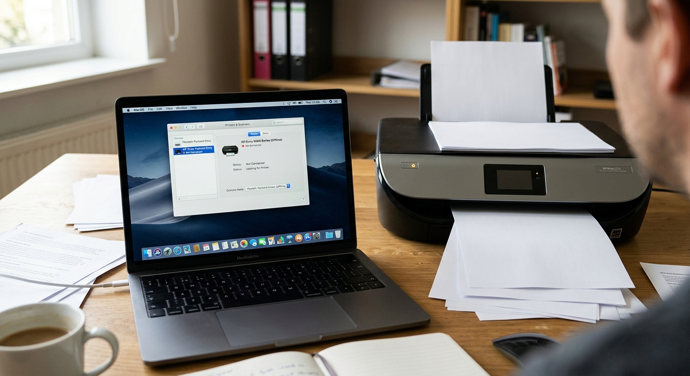 Mac displaying printer offline status